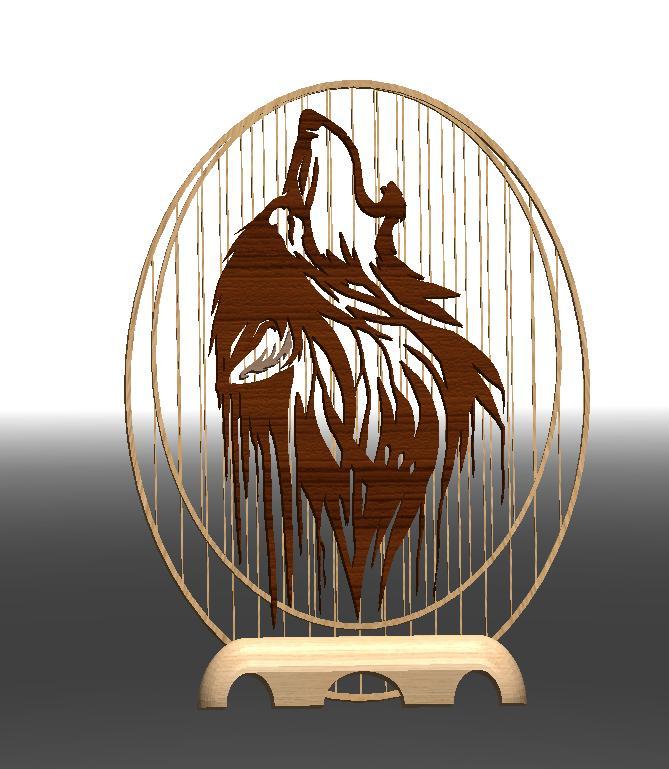 Howling Wolf - Quick Print Gift - 2D - NO SUPPORT