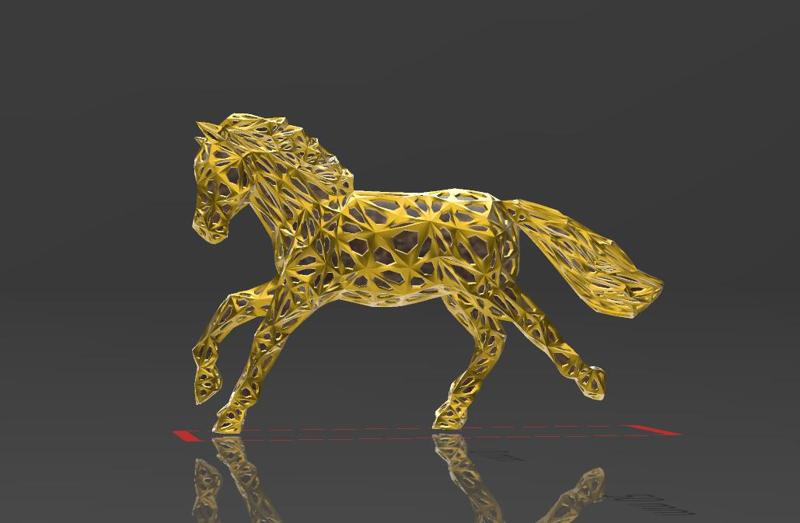 Horse 13 - Voronoi Style - Spider Web - LowPoly - Perfect Design - Easy Print - Decor