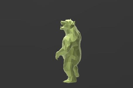 Roaring Bear - Low Poly - Excellent Design - Decor