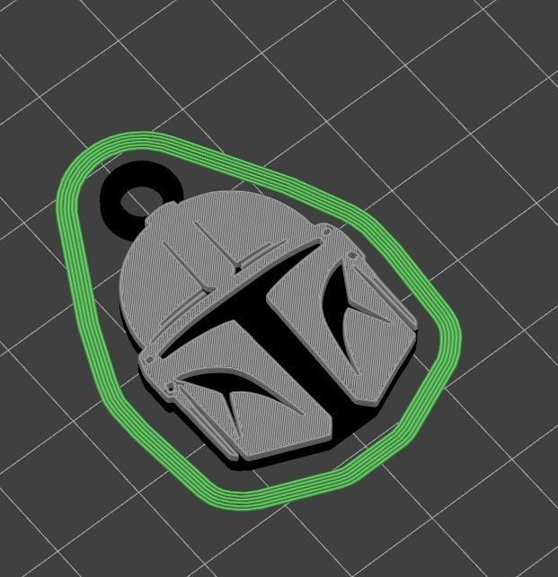 Mandalorian Keychain key chain minimalistic minimalist Star wars baby yoda boba feet