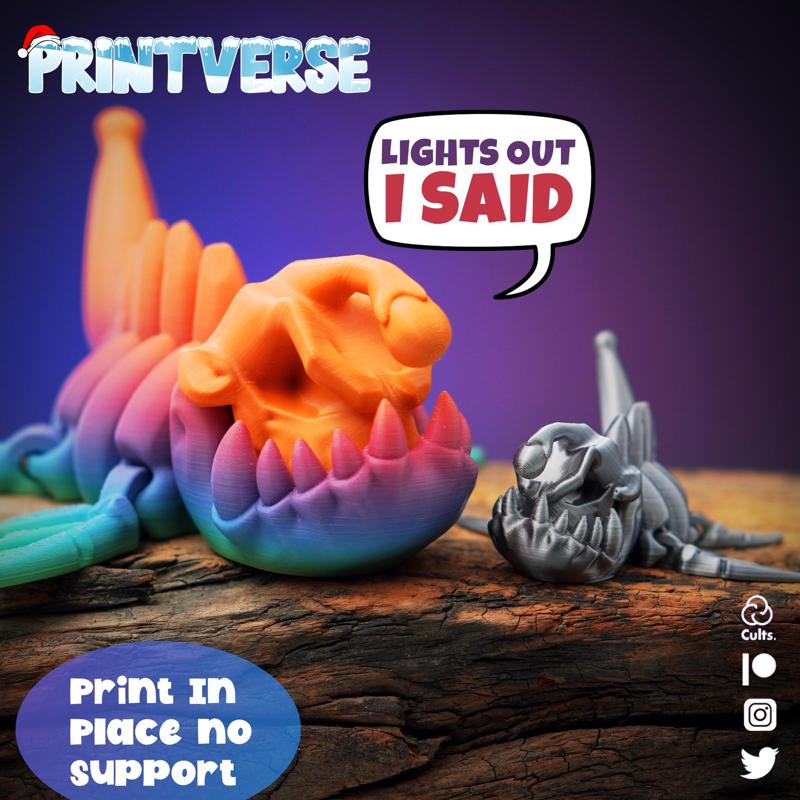 Flexy Angler Fish Skeleton Print In Place