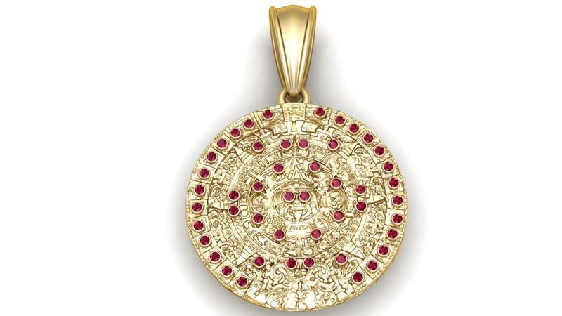 GOLD ROUND PENDANT 3D PRINTABLE MODEL