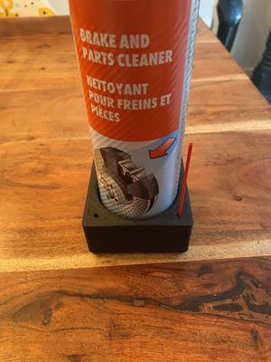 Gridfinity spray can holder with straw hole