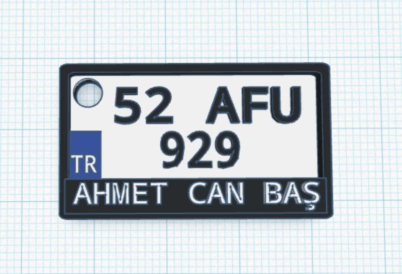 plate shaped keychain