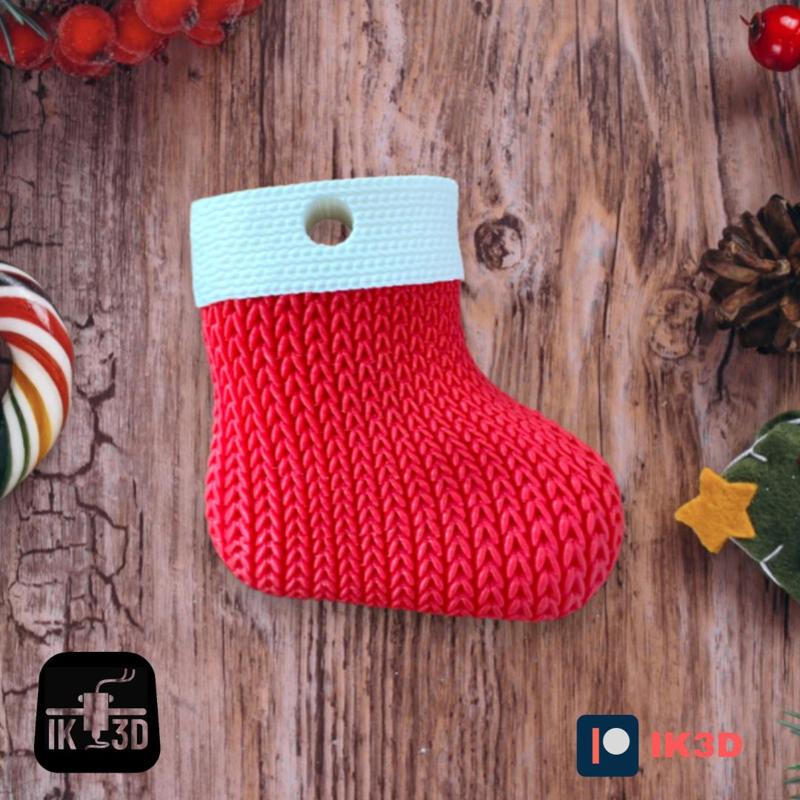 KNITTED SOCK ORNAMENT