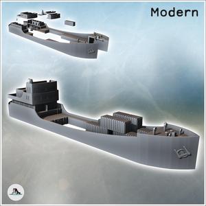 Large modern cargo ship with central cargo hold (7) - Cold Era Modern Warfare Conflict World War 3 RPG  Post-apo WW3 WWIII