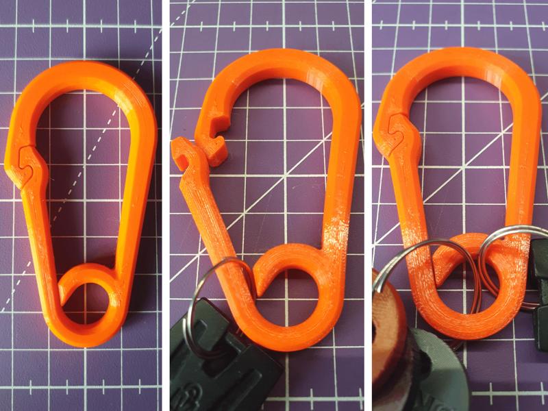 V2 Partitioned Carabiner + lock hook (more stiff)