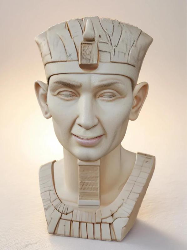 Egyptian Pharaoh Head Bust 3D Model - STL Printable