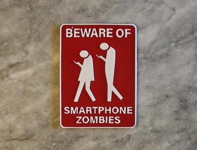 Smartphone zombie sign