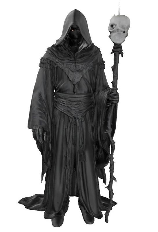 Cloaked figure