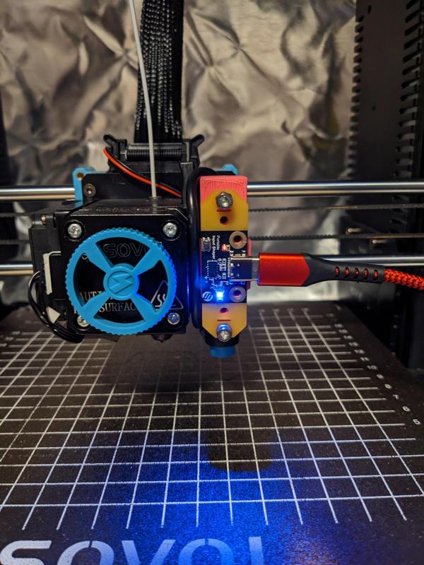 SV06 Fysetc ADXL345 RPi 2040 USB C input shaper mount