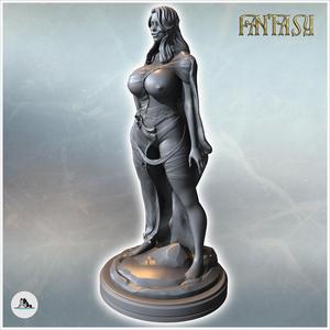 Woman with long hair and a large partially open dress (NSFW) (18) - Medieval Fantasy Magic Feudal Old Archaic Saga 28mm 15mm