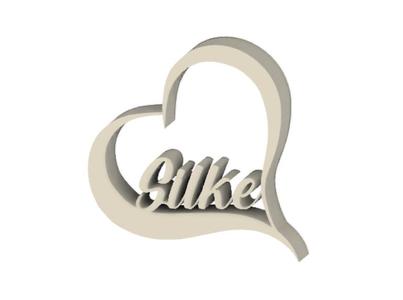 Silke heart name display