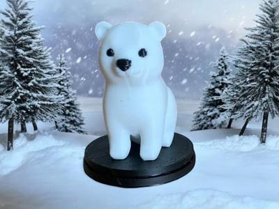 Adorable Polar Bear with Base