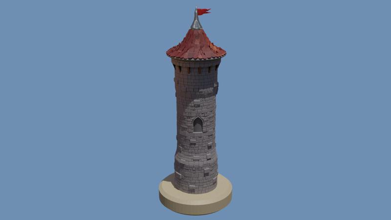 Medieval miniature watch tower
