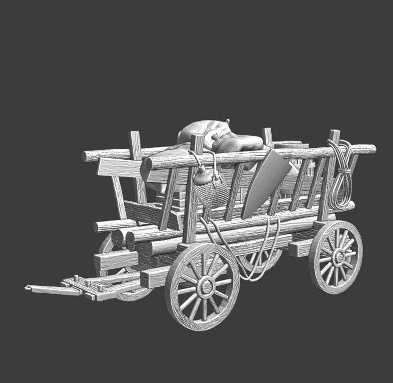 Medieval wartime supply wagon - Wargaming Props