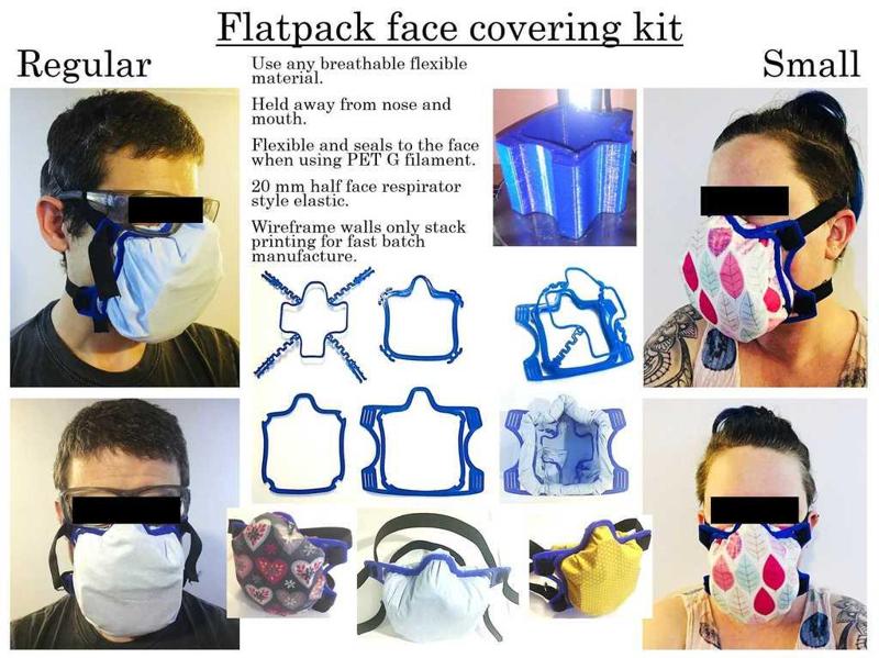 Flat Pack Face Covering Kit / Fabric Mask. Fast Batch Stack Print