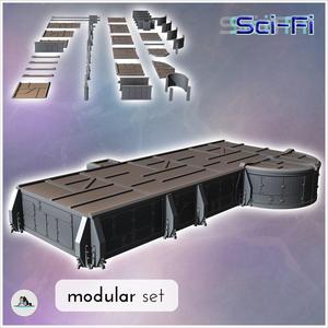 Modular futuristic Sci-Fi fortified bunker with patterned roof (20) - Future Sci-Fi SF Post apocalyptic Tabletop Scifi Wargaming Planetary exploration RPG Terrain