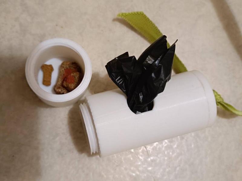 Poop bag with treats box