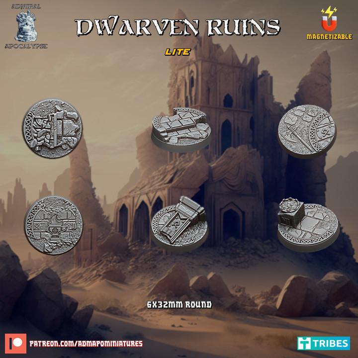 Dwarven Ruins Bases Lite (Pre-supported)