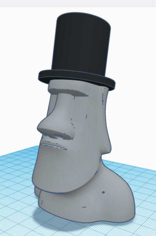 Moai Head with Top Hat