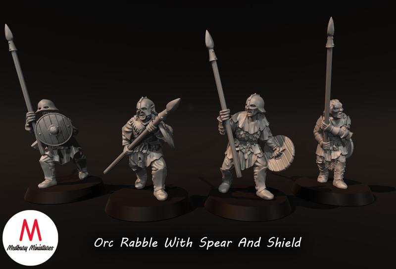 Orc Rabble With Spear and Shield