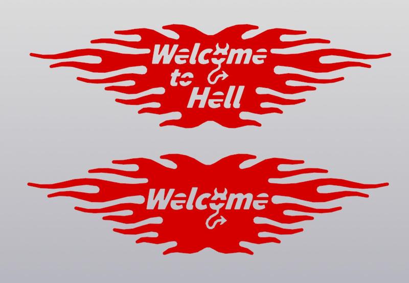 Set 2 models Wall decor Welcome and Welcome to hell