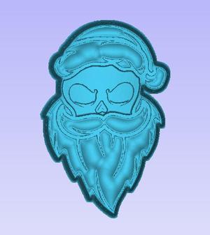 Spooky Skull Santa Solid Model for Mold Making, Relief, vacuum forming, silicone mold making, bath bomb, soap