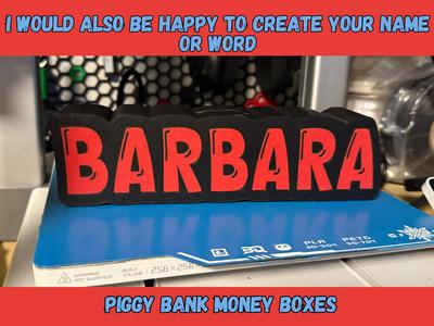 piggy bank, personalized Name money boxes Barbara