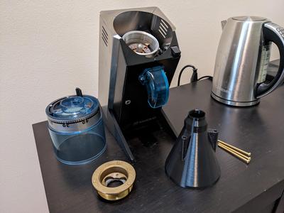 Zero retention hopper for Rancilio Rocky