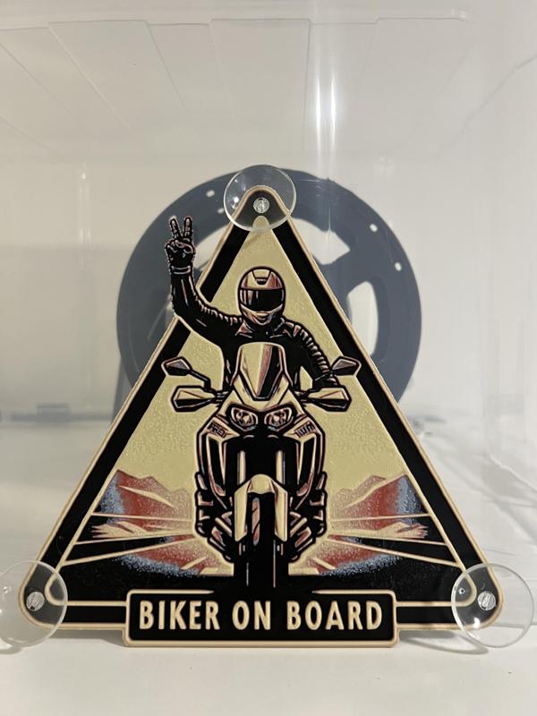 Biker car sign