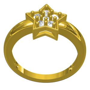 6 Diamond Cluster Star Shape Engagement Ring