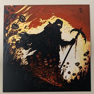 Reaper in a field