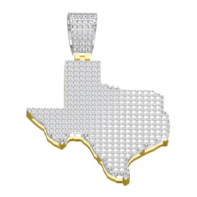 Texas Map Diamond Pendant