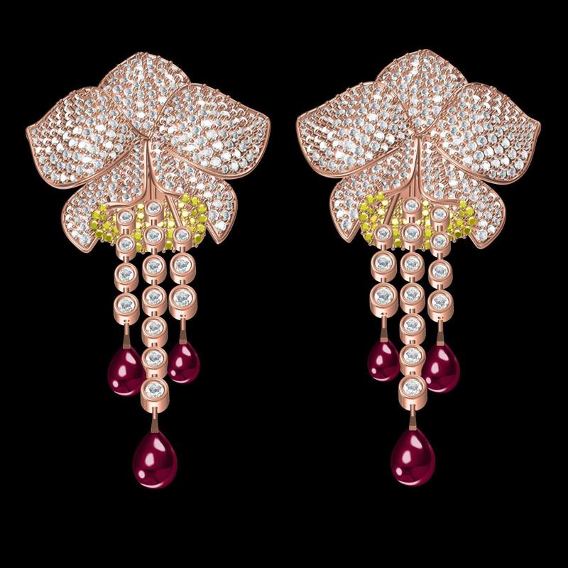 Ruby Pearl Drop Earring