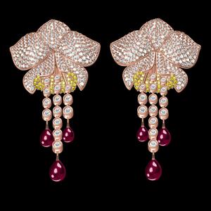 Ruby Pearl Drop Earring