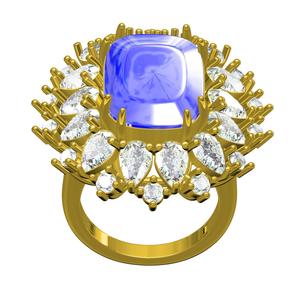 Cushion Stone Cluster Cocktail Ring