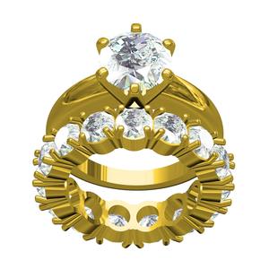 Round Cut 6 Prong Solitaire Ring With Band