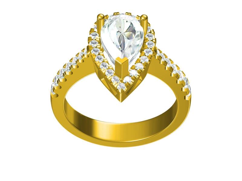 Pear-shaped Halo Engagement Ring