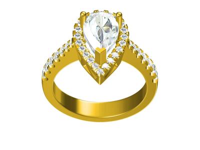 Pear-shaped Halo Engagement Ring