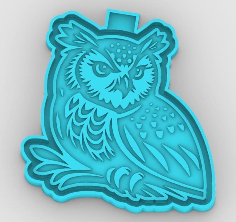Owl in Tree - freshie mold - STL for silicone mold