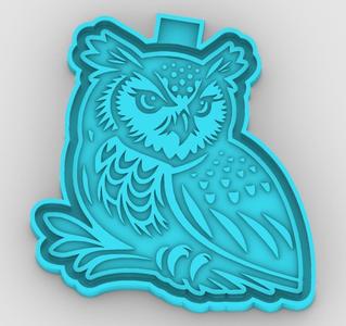 Owl in Tree - freshie mold - STL for silicone mold