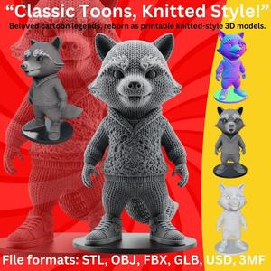 🦝 Urban Raccoon Figurine – 3D Printable Model