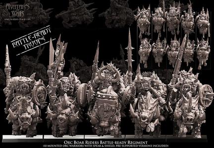Orc Boar Riders Battle-Ready regiment (10 mounted Orcs)