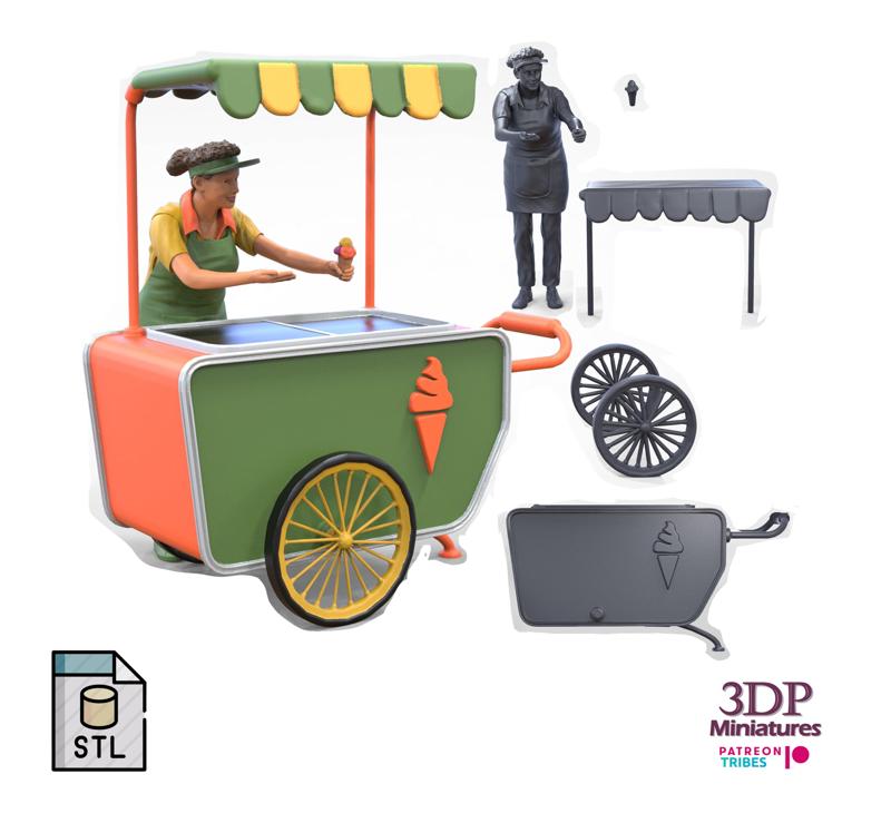 N3 Salesperson Ice cream Seller 3D print model