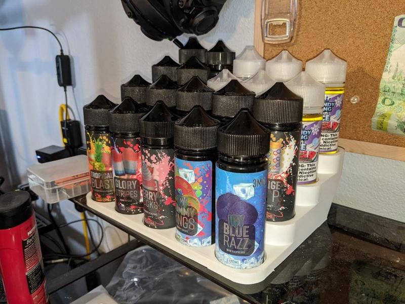 Vape Juice Rack For 100ML to 120ML Bottles with 3 Sizes 20,16, & 12 Bottles.