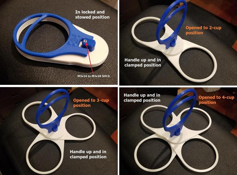 #0067 Collapsible Compact Cup Caddy [Holds 2, 3, or 4 cups]