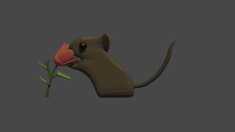 flower sniffing mouse