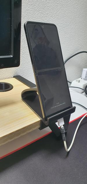 Phone holder with shelf attachment