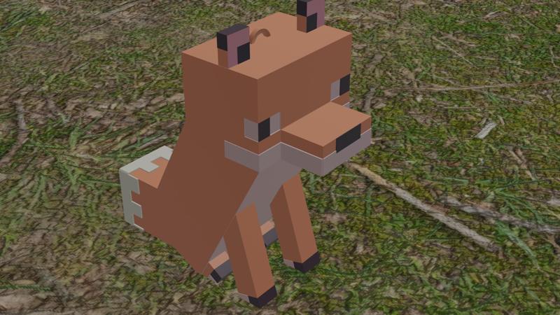 Minecraft Fox Keychain